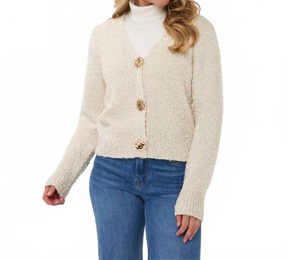 NEW ESQUALO fancy v-neck cardigan in off-white